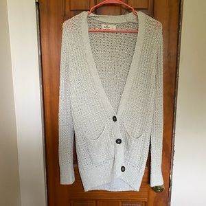 Hollister Long Knit Cardigan Button Down Sweater
